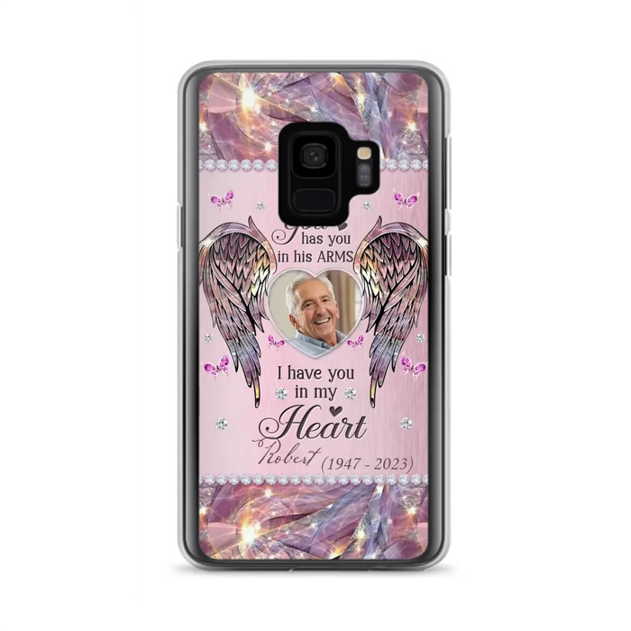 Custom Personalized Memorial Phone Case - Memorial Gift Idea For Family - Case For iPhone/Samsung - God Has You In His Arms