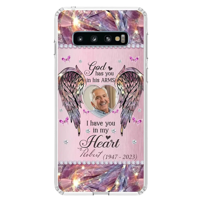 Custom Personalized Memorial Phone Case - Memorial Gift Idea For Family - Case For iPhone/Samsung - God Has You In His Arms