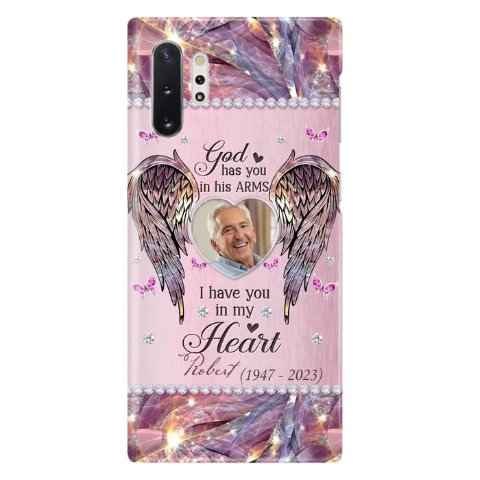 Custom Personalized Memorial Phone Case - Memorial Gift Idea For Family - Case For iPhone/Samsung - God Has You In His Arms