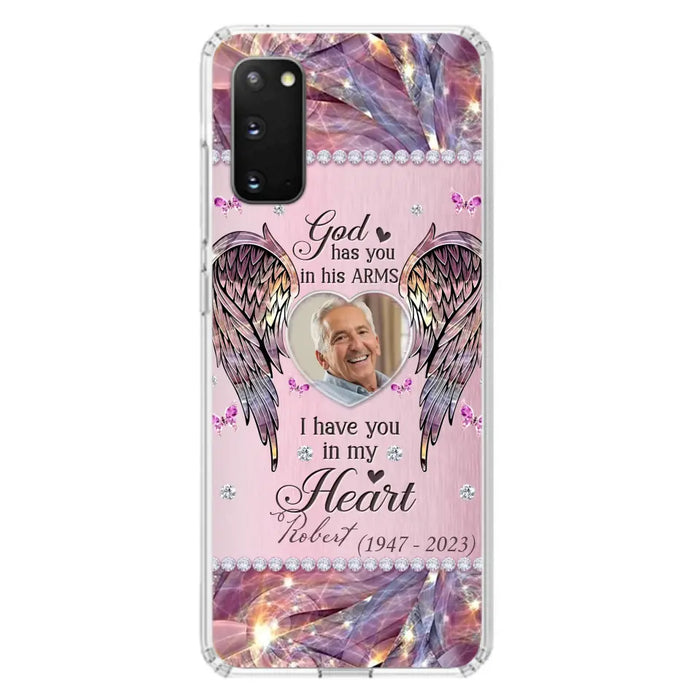 Custom Personalized Memorial Phone Case - Memorial Gift Idea For Family - Case For iPhone/Samsung - God Has You In His Arms