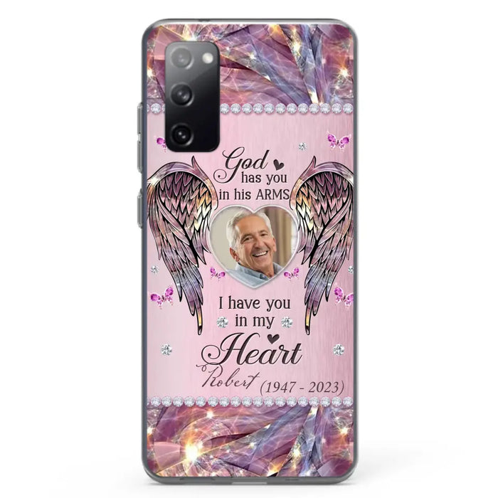 Custom Personalized Memorial Phone Case - Memorial Gift Idea For Family - Case For iPhone/Samsung - God Has You In His Arms