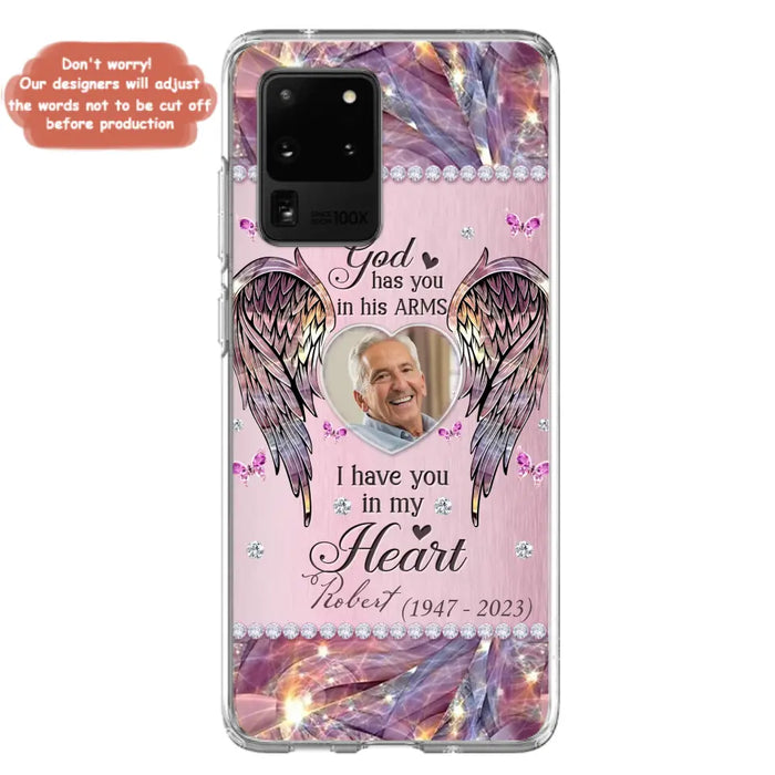 Custom Personalized Memorial Phone Case - Memorial Gift Idea For Family - Case For iPhone/Samsung - God Has You In His Arms