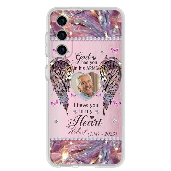 Custom Personalized Memorial Phone Case - Memorial Gift Idea For Family - Case For iPhone/Samsung - God Has You In His Arms