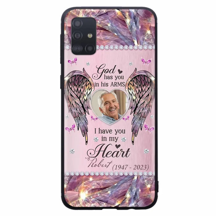 Custom Personalized Memorial Phone Case - Memorial Gift Idea For Family - Case For iPhone/Samsung - God Has You In His Arms