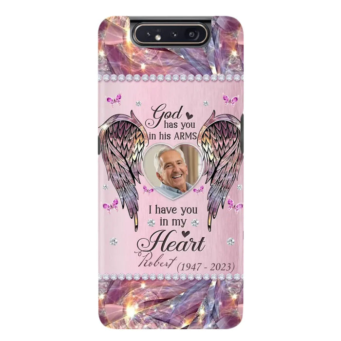 Custom Personalized Memorial Phone Case - Memorial Gift Idea For Family - Case For iPhone/Samsung - God Has You In His Arms