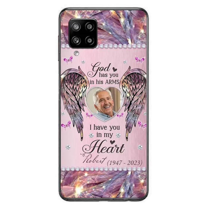 Custom Personalized Memorial Phone Case - Memorial Gift Idea For Family - Case For iPhone/Samsung - God Has You In His Arms