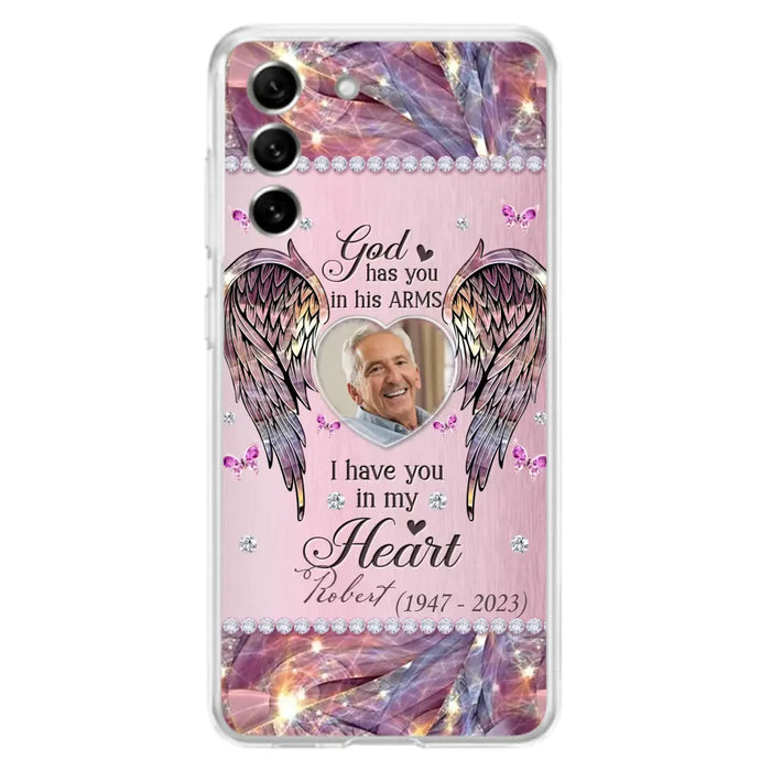 Custom Personalized Memorial Phone Case - Memorial Gift Idea For Family - Case For iPhone/Samsung - God Has You In His Arms