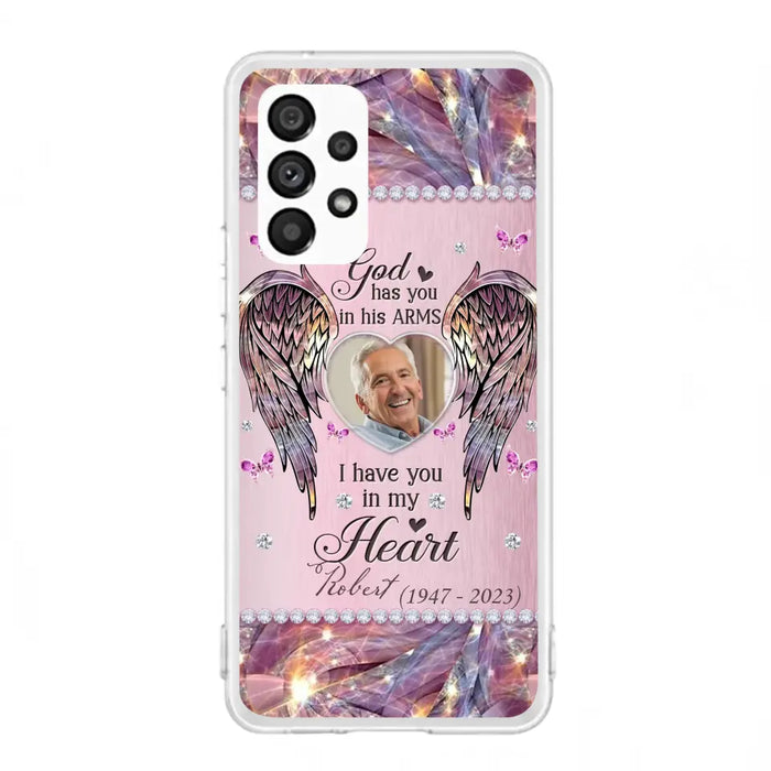 Custom Personalized Memorial Phone Case - Memorial Gift Idea For Family - Case For iPhone/Samsung - God Has You In His Arms