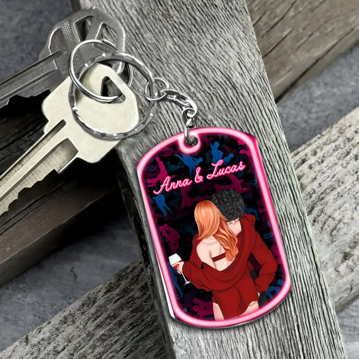 Personalized Couple Aluminum Keychain - 
Valentine's Day Gift Idea For Couple/Him/Her - Love Is A Relationship Where No One Wears The Pants