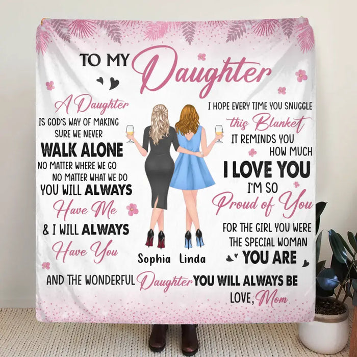 Custom Personalized To My Daughter Quilt/Fleece Throw Blanket  - Gift Idea For Daughter - I'm So Proud Of You