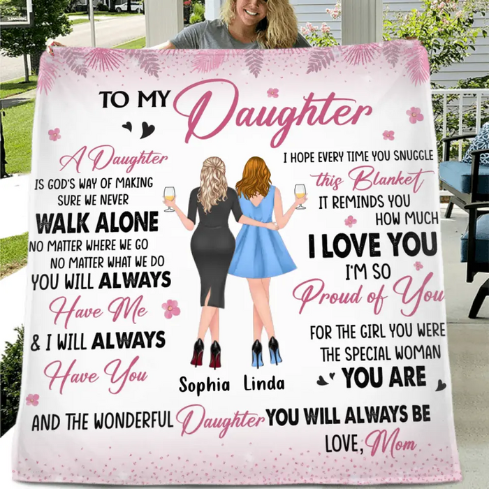 Custom Personalized To My Daughter Quilt/Fleece Throw Blanket  - Gift Idea For Daughter - I'm So Proud Of You