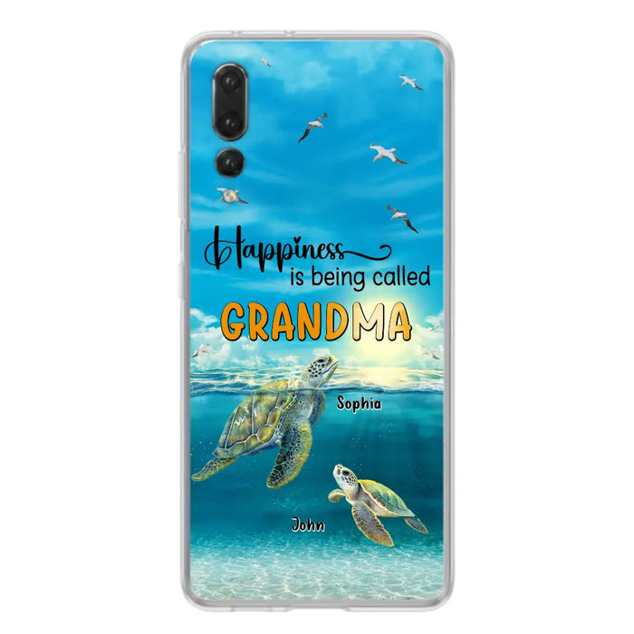 Custom Personalized Grandma Mom Turtle Phone Case - Gift Idea For Grandma - Up to 10 Kids - Happiness Is Being Called Grandma - Case For Oppo/Xiaomi/Huawei