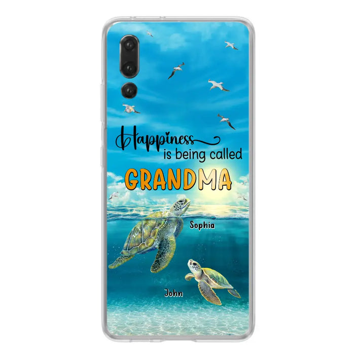 Custom Personalized Grandma Mom Turtle Phone Case - Gift Idea For Grandma - Up to 10 Kids - Happiness Is Being Called Grandma - Case For Oppo/Xiaomi/Huawei