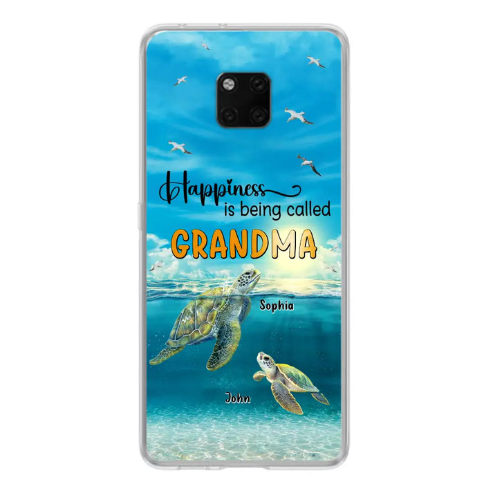 Custom Personalized Grandma Mom Turtle Phone Case - Gift Idea For Grandma - Up to 10 Kids - Happiness Is Being Called Grandma - Case For Oppo/Xiaomi/Huawei