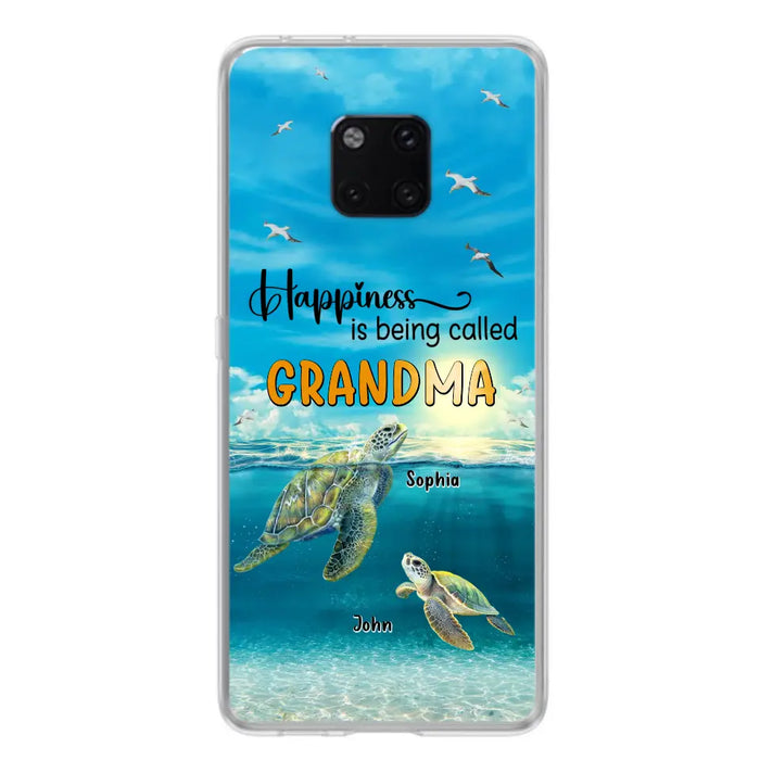 Custom Personalized Grandma Mom Turtle Phone Case - Gift Idea For Grandma - Up to 10 Kids - Happiness Is Being Called Grandma - Case For Oppo/Xiaomi/Huawei