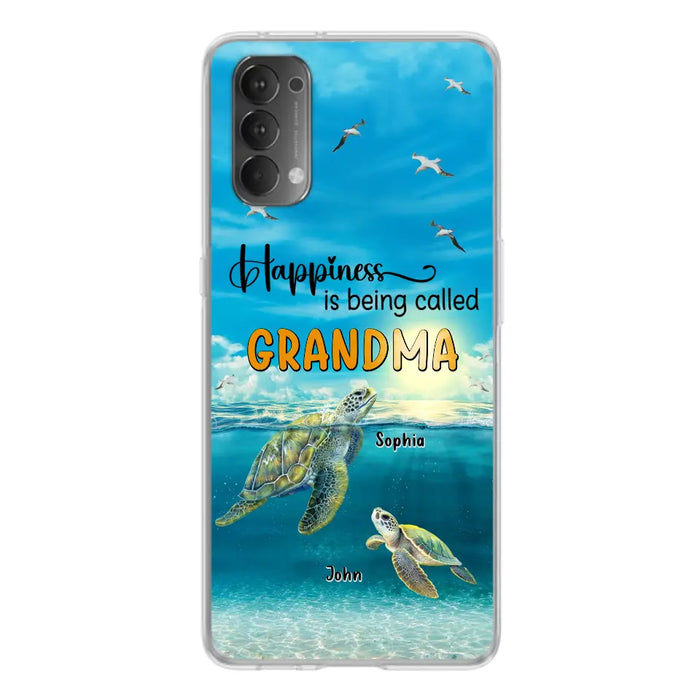 Custom Personalized Grandma Mom Turtle Phone Case - Gift Idea For Grandma - Up to 10 Kids - Happiness Is Being Called Grandma - Case For Oppo/Xiaomi/Huawei