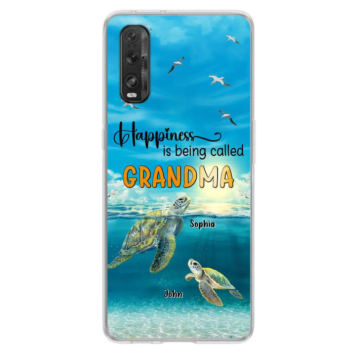 Custom Personalized Grandma Mom Turtle Phone Case - Gift Idea For Grandma - Up to 10 Kids - Happiness Is Being Called Grandma - Case For Oppo/Xiaomi/Huawei