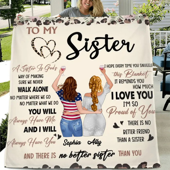 Custom Personalized Sister Quilt/Fleece Throw Blanket  - Gift Idea For Sister/Siblings - There Is No Better Friend Than A Sister