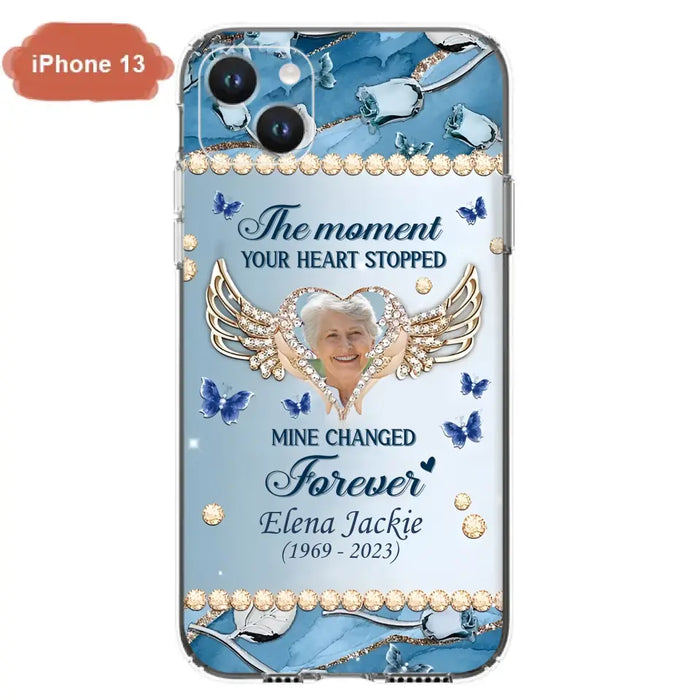 Personalized Memorial Phone Case - Memorial Gift Idea For Family - Case For iPhone/Samsung - The Moment Your Heart Stopped Mine Changed Forever