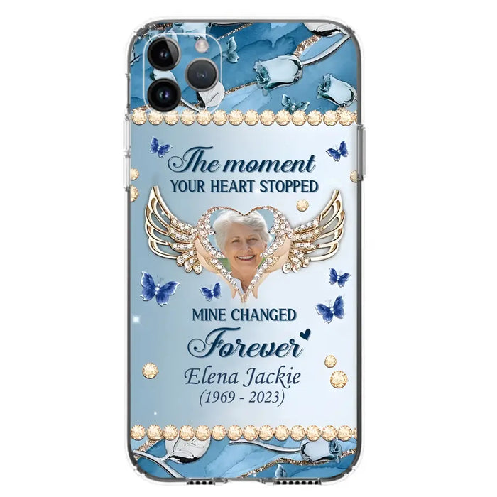 Personalized Memorial Phone Case - Memorial Gift Idea For Family - Case For iPhone/Samsung - The Moment Your Heart Stopped Mine Changed Forever