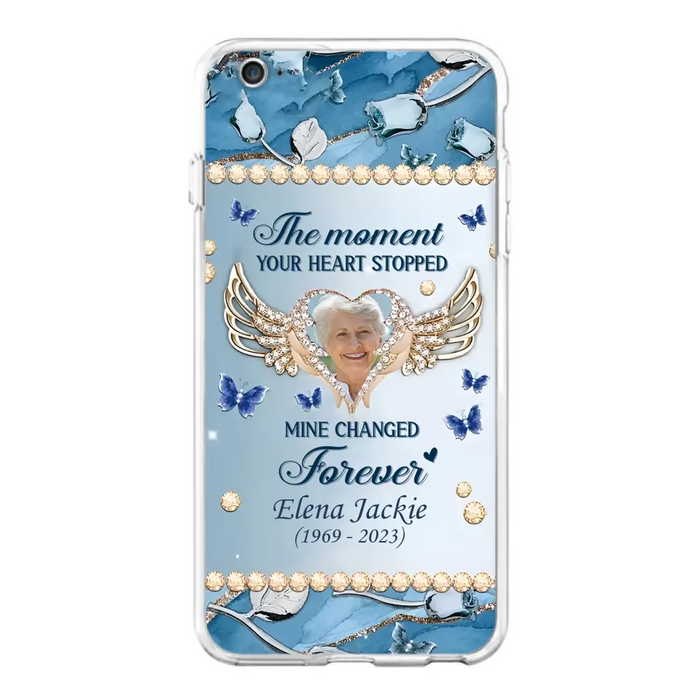 Personalized Memorial Phone Case - Memorial Gift Idea For Family - Case For iPhone/Samsung - The Moment Your Heart Stopped Mine Changed Forever