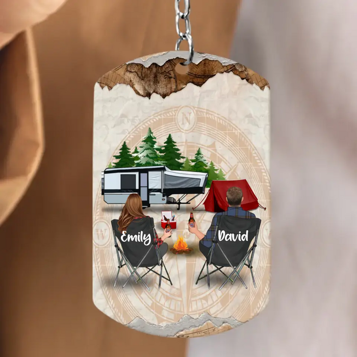 Personalized Camping Couple Aluminum Keychain - Gift Idea For Couple/Camping Lovers - You Are My Greatest Adventure