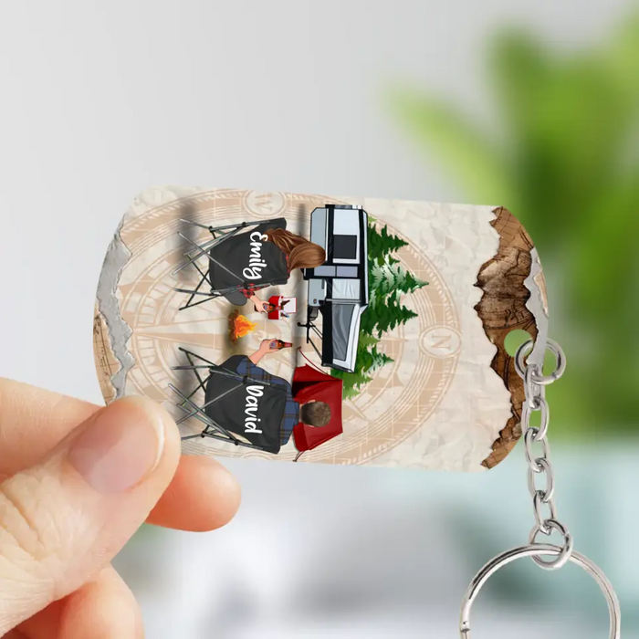 Personalized Camping Couple Aluminum Keychain - Gift Idea For Couple/Camping Lovers - You Are My Greatest Adventure