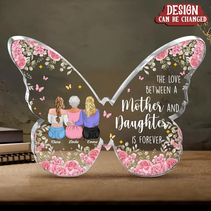 Custom Personalized Mother And Daughters Butterfly Acrylic Plaque - Mom With Upto 5 Daughters - Gift Idea For Mother's Day - Mom Everything I Am Is Because Of You