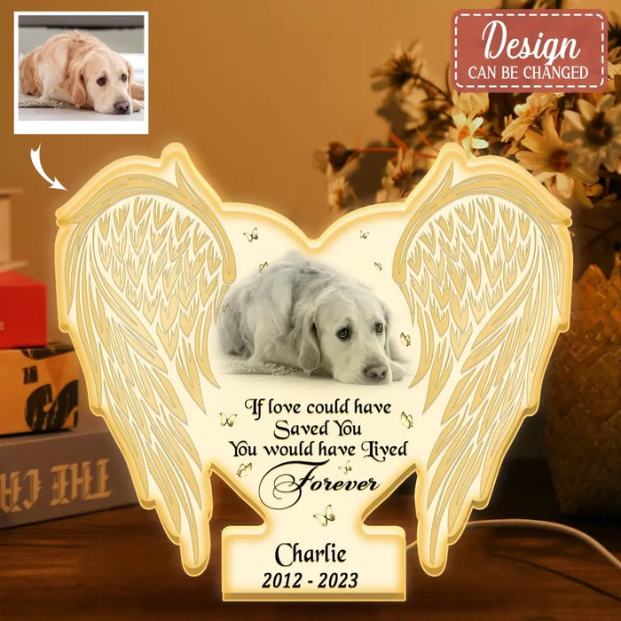 Custom Personalized Memorial Pet Wings Photo Light Box Light - Memorial Gift Idea For Family Member - Best Friends Come Into Our Lives And Leave Paw Prints On Our Hearts