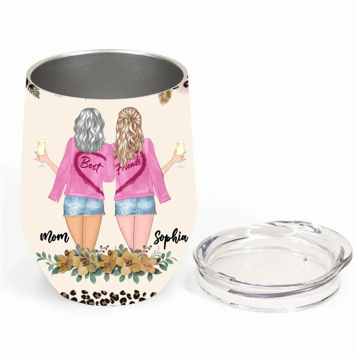 Personalized Mom  & Daughter Wine Tumbler - Gift Idea For Mother's Day - Home Is Where My Mom Is