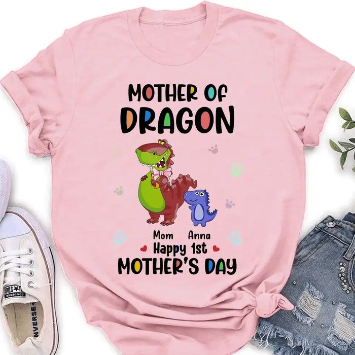 Custom Personalized Dragon Shirt/Baby Onesie - Gift Idea For Mother's Day - Happy 1st Mother's Day