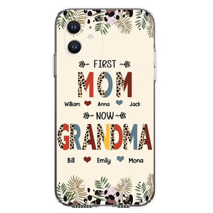 Custom Personalized Grandma Phone Case - Gift Idea For Grandma/Mom/ Mother's Day - Up to 6 Kids And 12 Grandkids - First Mom Now Grandma - Case For iPhone And Samsung