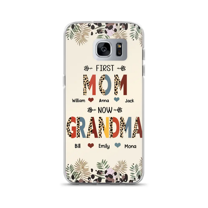 Custom Personalized Grandma Phone Case - Gift Idea For Grandma/Mom/ Mother's Day - Up to 6 Kids And 12 Grandkids - First Mom Now Grandma - Case For iPhone And Samsung