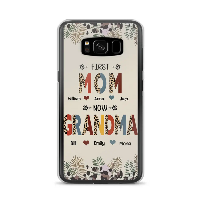 Custom Personalized Grandma Phone Case - Gift Idea For Grandma/Mom/ Mother's Day - Up to 6 Kids And 12 Grandkids - First Mom Now Grandma - Case For iPhone And Samsung