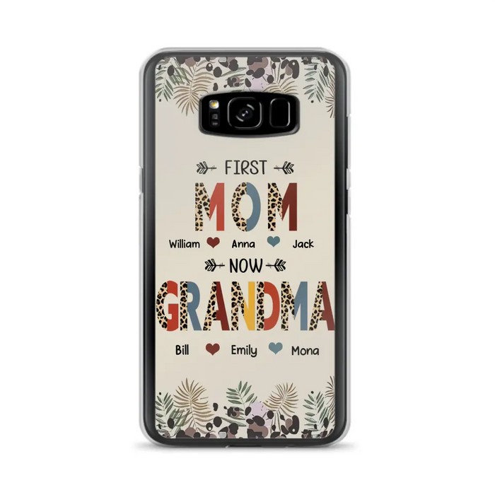 Custom Personalized Grandma Phone Case - Gift Idea For Grandma/Mom/ Mother's Day - Up to 6 Kids And 12 Grandkids - First Mom Now Grandma - Case For iPhone And Samsung