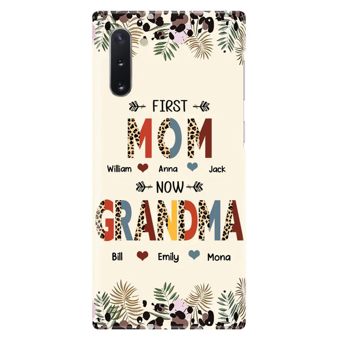 Custom Personalized Grandma Phone Case - Gift Idea For Grandma/Mom/ Mother's Day - Up to 6 Kids And 12 Grandkids - First Mom Now Grandma - Case For iPhone And Samsung