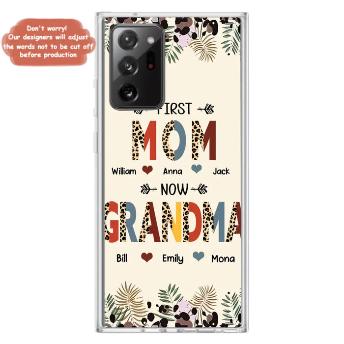 Custom Personalized Grandma Phone Case - Gift Idea For Grandma/Mom/ Mother's Day - Up to 6 Kids And 12 Grandkids - First Mom Now Grandma - Case For iPhone And Samsung