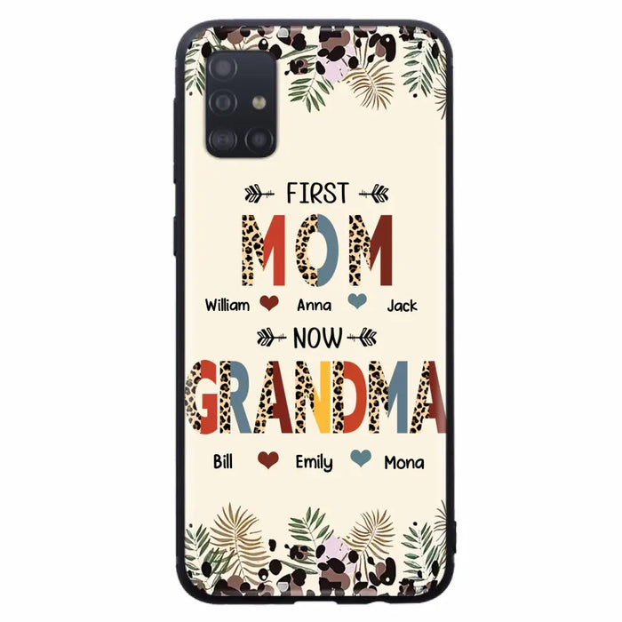 Custom Personalized Grandma Phone Case - Gift Idea For Grandma/Mom/ Mother's Day - Up to 6 Kids And 12 Grandkids - First Mom Now Grandma - Case For iPhone And Samsung