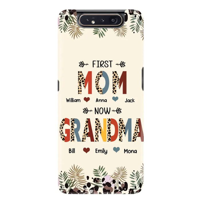 Custom Personalized Grandma Phone Case - Gift Idea For Grandma/Mom/ Mother's Day - Up to 6 Kids And 12 Grandkids - First Mom Now Grandma - Case For iPhone And Samsung