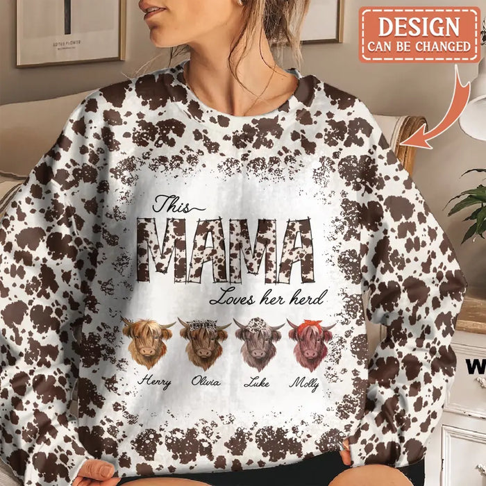 Custom Personalized Mama AOP Sweater - Mother's Day Gift Idea For Mama/ Grandma - This Mama Loves Her Herd