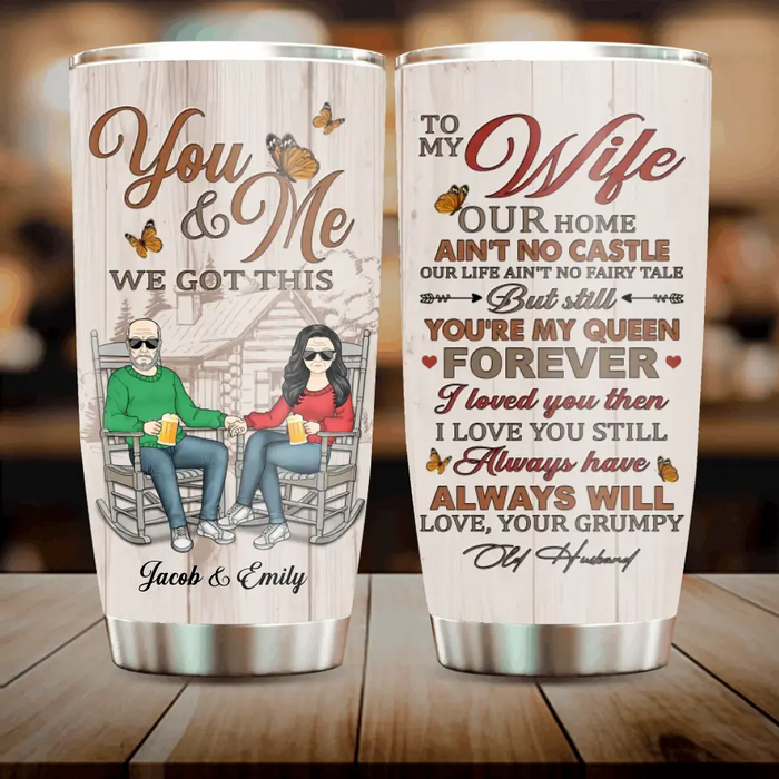 Custom Personalized Couple Tumbler - Gift Idea For Couple/Him/Her/Christmas - You & Me We Got This