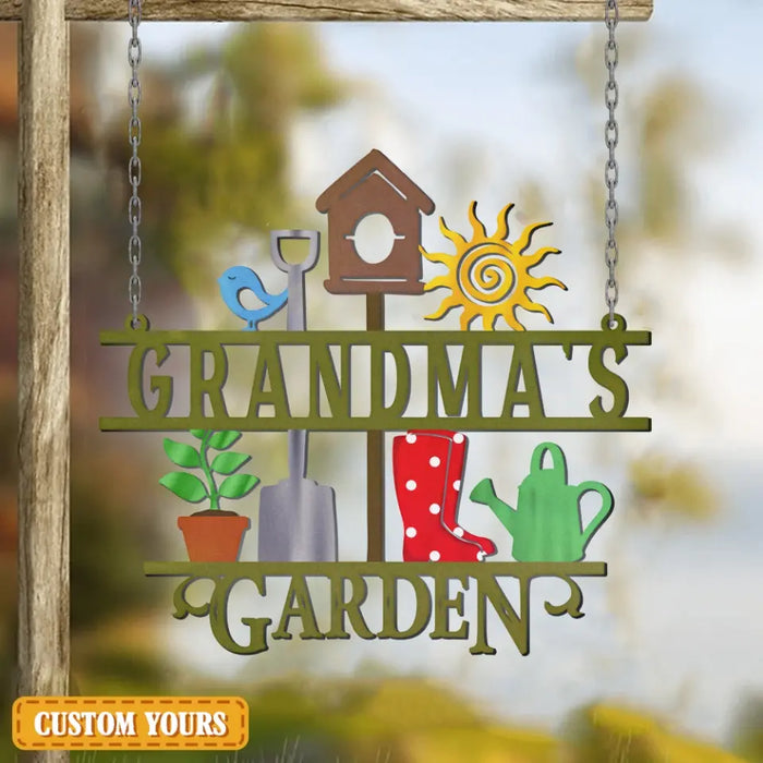 Custom Personalized Garden Metal Sign - Gift Idea For Family