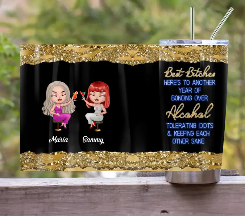 Custom Personalized Besties Tumbler - Gift Idea For Friends/Sisters/Besties - Best Bitches