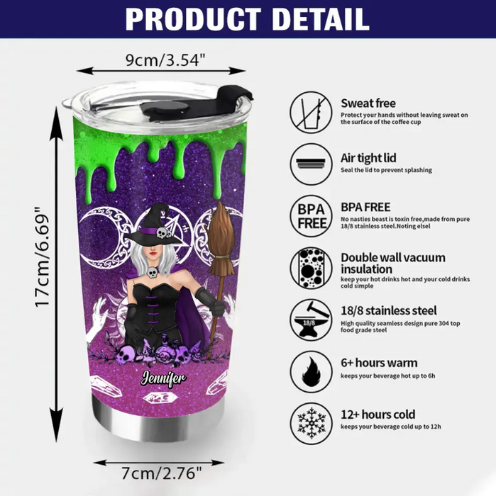 Custom Personalized Witch Tumbler - Gift Idea For Halloween/Witch Lovers - You Should Think Twice About Fucking With