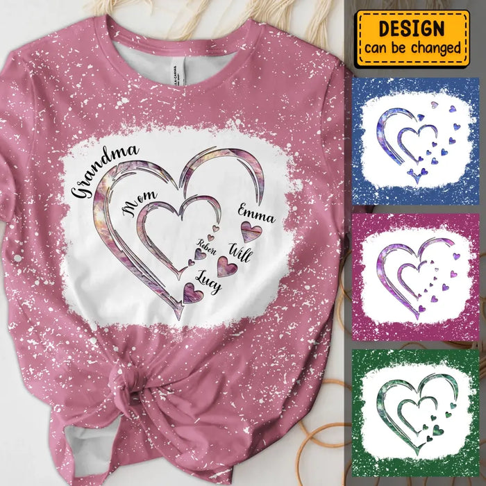 Custom Personalized Mom Grandma Heart T-shirt - Gift Idea For Mother/ Grandma - Upto 6 Kids And 12 Grandkids