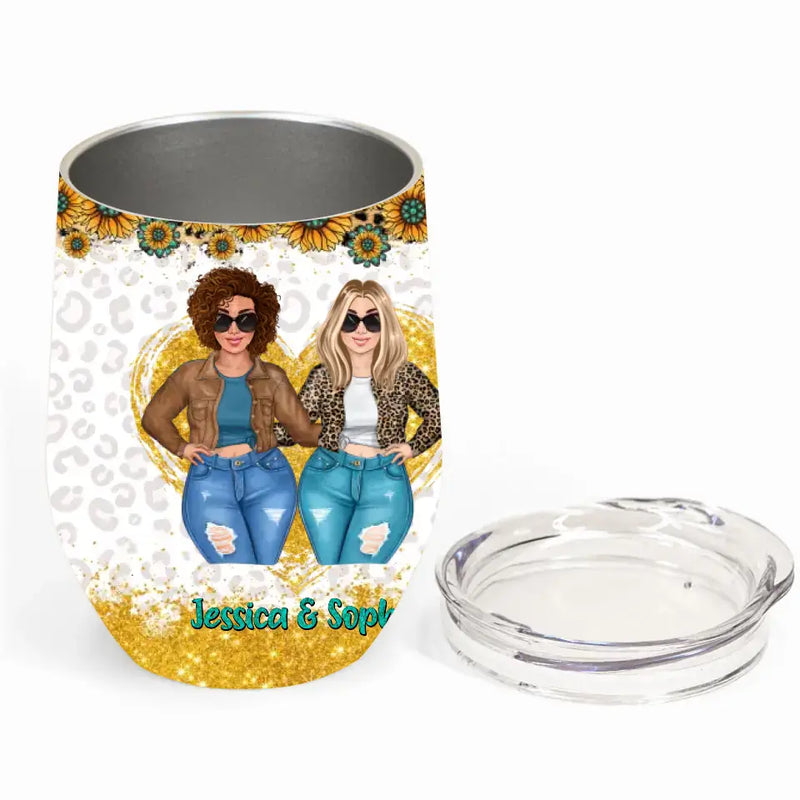 Personalized Mom & Daughter Wine Tumbler - Gift Idea For Mom/Mother's Day - Behind Every Crazy Daughter