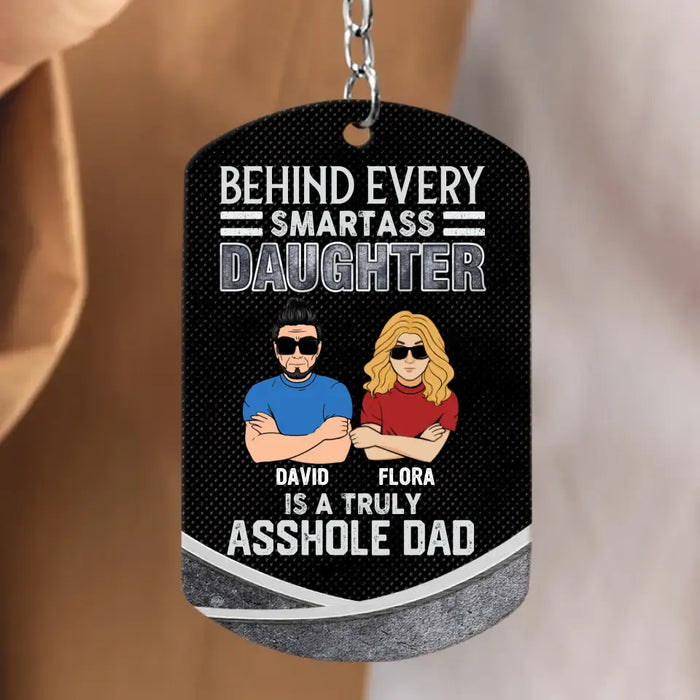 Personalized Dad And Daughter Aluminum Keychain - Gift Idea For Father's Day From Daughter/Son - Thank You For Teaching Me How To Be A Man Even Though I'm Your Daughter