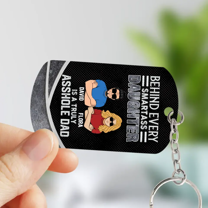 Personalized Dad And Daughter Aluminum Keychain - Gift Idea For Father's Day From Daughter/Son - Thank You For Teaching Me How To Be A Man Even Though I'm Your Daughter