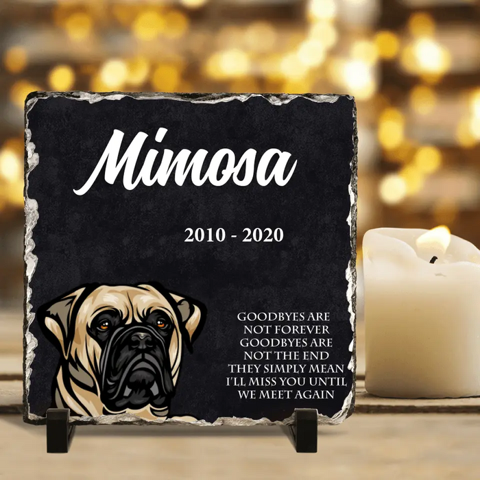 Custom Personalized Memorial Dog Square Lithograph - Memorial Gift Idea For Dog Lovers - Goodbyes Are Not Forever