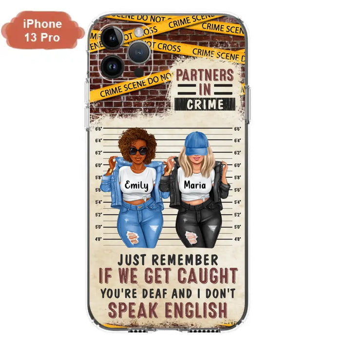 Custom Personalized Bestie Phone Case - Gift Idea For Bestie/ Sister - Upto 3 Girls - Partners In Crime - Case For iPhone And Samsung